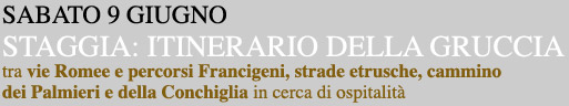 9 giugno itinerario della gruccia