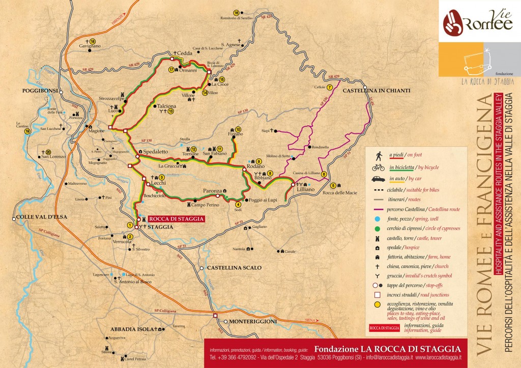 Mappa dell'ospitalità nella Valle di Staggia